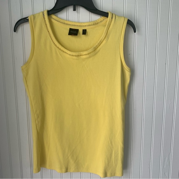 Rafaella Tops - Rafaella Yellow Sleeveless Tank Top